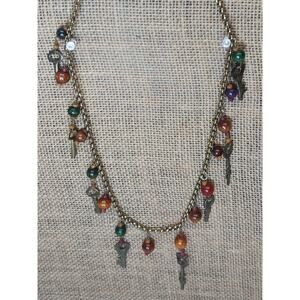 VTG Key & Wooden Beads Necklace l Length: 30"